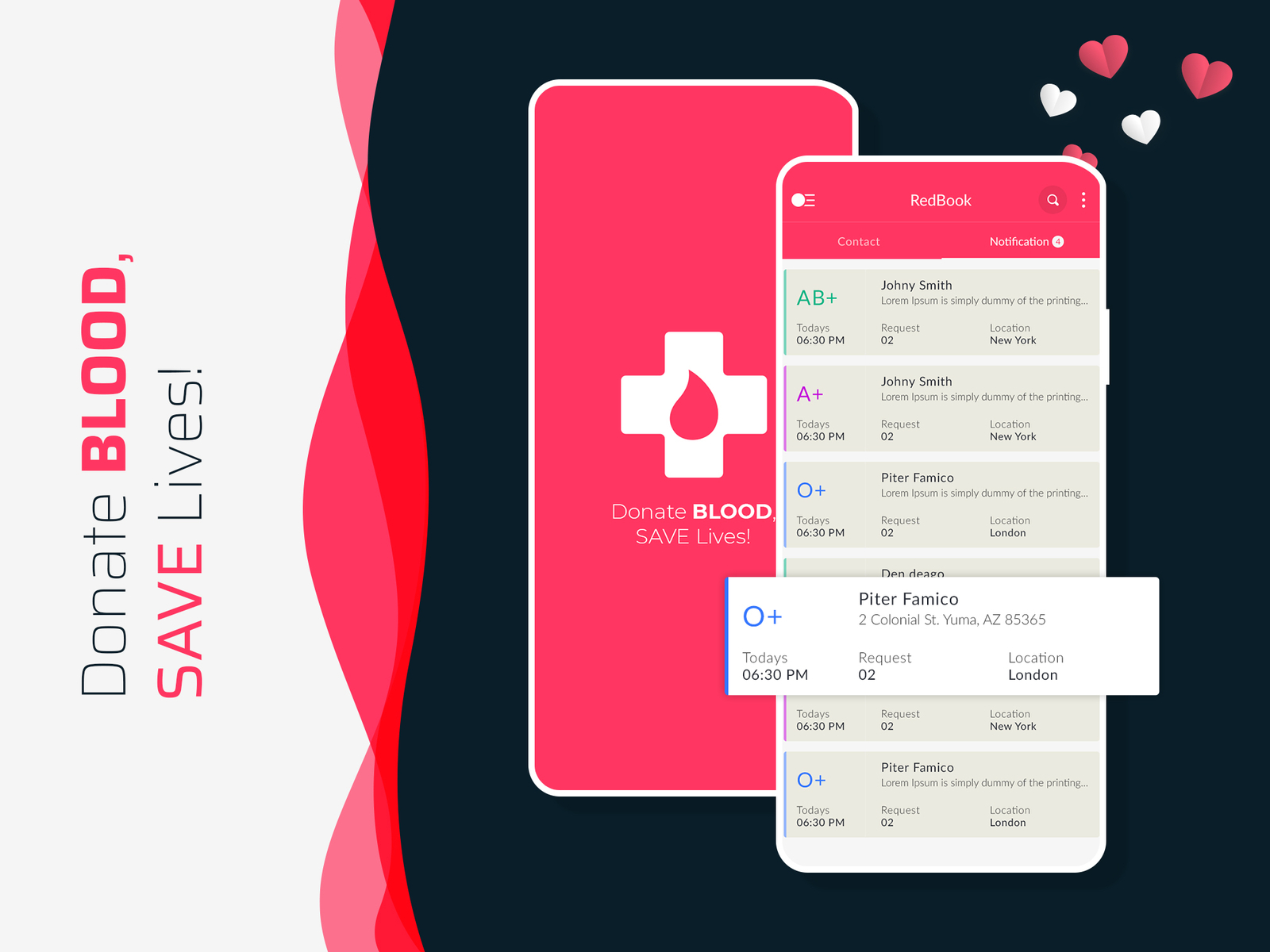 Redbook Blood App by ThemeMakker on Dribbble