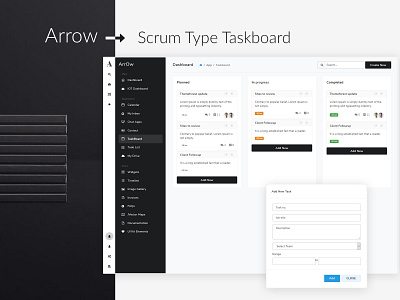 Arrow Scrum Type Taskboard admin admin dashboard admin panel app arrow dribbble graphic scrum tamplate taskboard thememakker