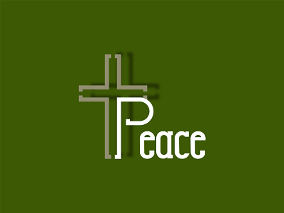 Peace on that cross colors design illustraion letter logo lettering lettermark logo vector