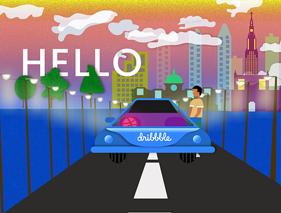 Hello Dribbble! design firstshot hello dribble ilustration