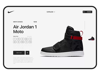 Nike fullscreen slider animation appcraft concept design fullscreen jordan nike scroll slider sneaker typography ui web