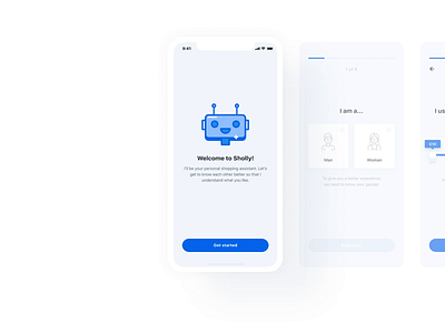 Sholly App | Onboarding ai animation app application artificial intelligence chat chatbot design ios minimal mobile motion onboarding startup ui