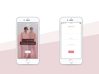 Fashion App UI Design adobexd colour palette dailychallenge dailyui fashion app homepage design mobile ui signup page