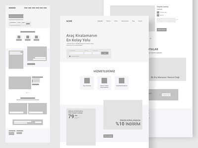 Car Rental Company Web Wireframe