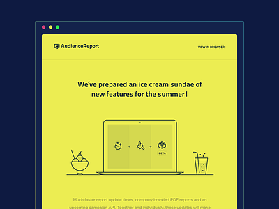 Sundae ice cream - responsive newsletter animation clean email flat gif icon illustration mobile newsletter responsive titillium yellow
