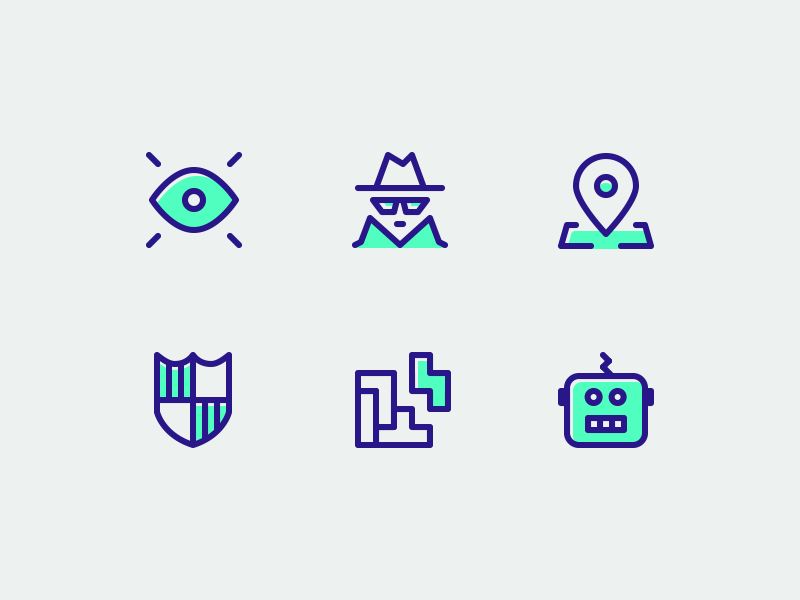 Traffic Quality Icons duo color eye fresh geo icon icons line neon robot shield tetris thief
