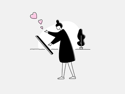 User Satisfaction black clean dating friendly heart illustration line love minimal sass satisfaction simple