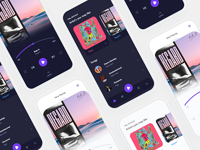 Music App adobe xd app design concept creative modern music music app music player ui ux web design xd