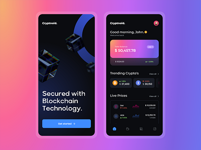 Cryptonoid Crypto Currency App UI