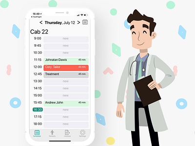 Design for Schedule app doctor iosapplication iosdevelopment medicine mobile mobileapplication mobiledevelopment schedule therapist ui ux