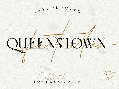 Queenstown Font Duo Cover 1 casual cool expresivve fashion handletter handwritten lifestyle logo magazine modic queenstown font duo queenstown serif queenstown signature script signature signature logo style stylish trendy web