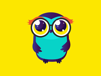 Space owl animal cartoon character concept design eye flat funny illustration owl simple space star trendy vector