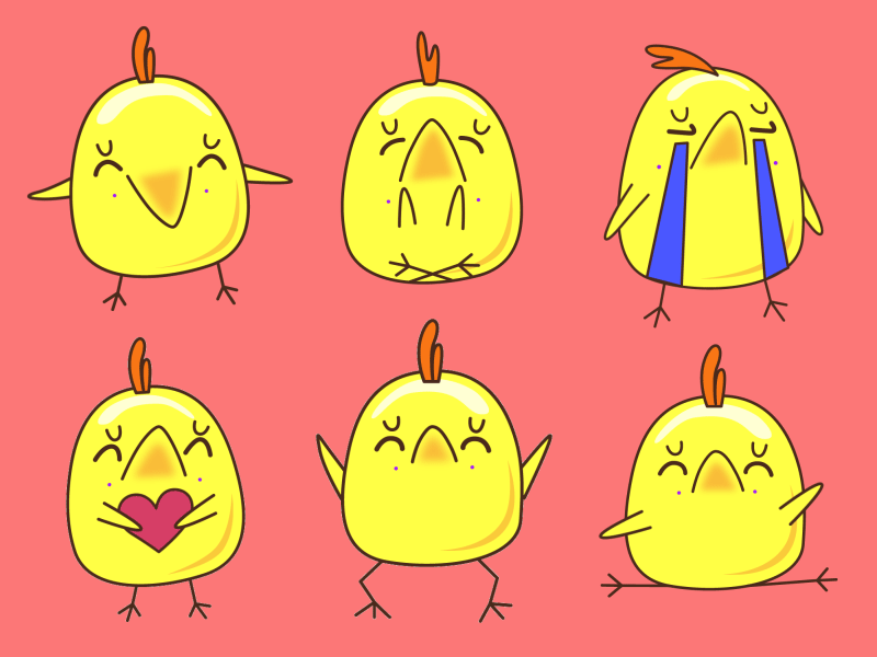 Chicken project for dribbble character chicken flat fun gif illustration simple