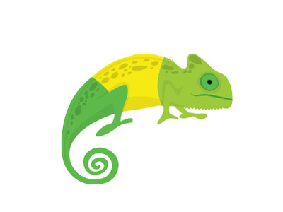 Chameleon animal cartoon chameleon character funny green logo simple wild