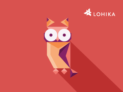 Owl logo animal brand cartoon character concept design flat funny geometic geometric illustration logo owl shape simple