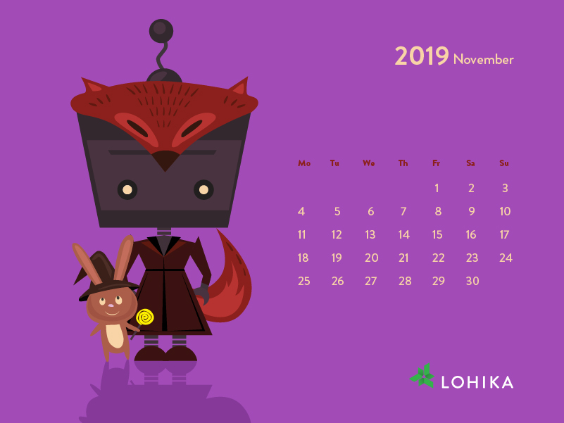 Funny calendar with robot by Bohdana Mykytiuk on Dribbble