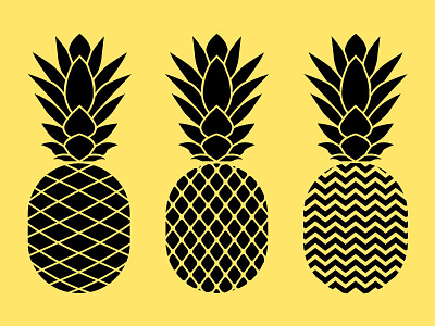 Pineapple design flat illustration pineapple simple vector yellow