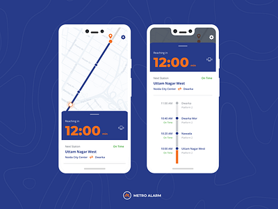 Metro Alarm & Status Tracking App android app application design casestudy design interactiondesign travelling ui ui design ux wireframes
