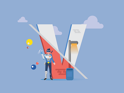 V for Virtual Reality 36daysoftype art design graphic illustration ui vector virtual reality