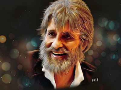 Digital paint actor amitabh amitabh bachchan bollywood character clean cool digital painting effects india inspiration painting photoshop smudge wacom