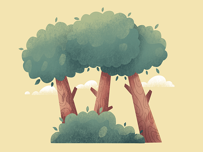 Three Tree bushes concept flat flat illustration illustration nature procreate tree