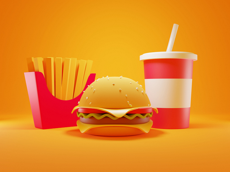 3D Illustration - Fast Food Pop-up UI Design by M Wildan Cahya Syarief ...