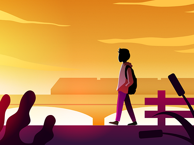 I'm going home affinity designer artwork concept creative design flat illustration illustration illustrator madeinaffinity sky sunset vector vector art vector illustration vector inspiration