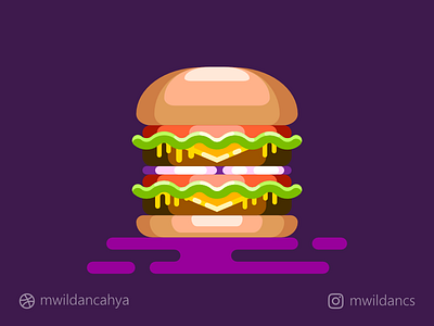 Double Cheese Burger affinity designer artwork burger cheeseburger concept creative design fast food flat flat design flat illustration food hamburger illustration illustrator madeinaffinity vector