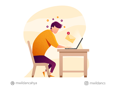 You have 3 unread emails! affinity designer artwork concept creative design email flat flat design flat illustration illustration illustrator laptop madeinaffinity vector vector art vector illustration workdesk working