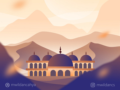 Happy Eid al-Adha affinity designer concept design dessert eid mubarak flat flat illustration illustration illustrator madeinaffinity masjid moslem mosque vector vector art