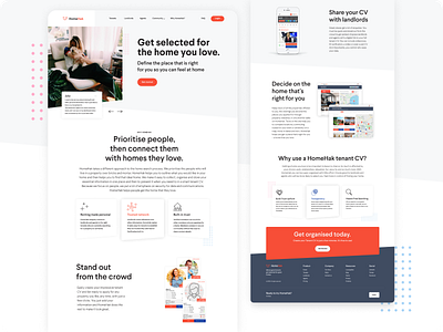 Landing page for HomeHak design e commerce marketplace service shop ui web development