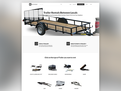 Homa page for HitchnHaul design e commerce marketplace service shop ui