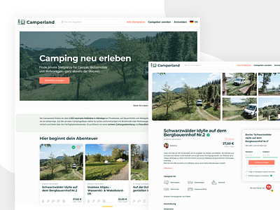 Camperland camping dailyui design dribbble e commerce icons marketplace roobykon service software ui ux web development