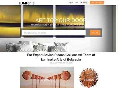 LumiArts art design e commerce marketplace painting scratching sculpture shop ui unique web development