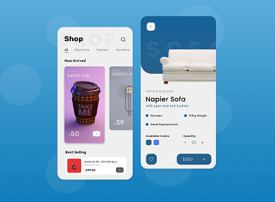 Modern Marketplace UI Design app branding design graphic design illustration market store ui vector