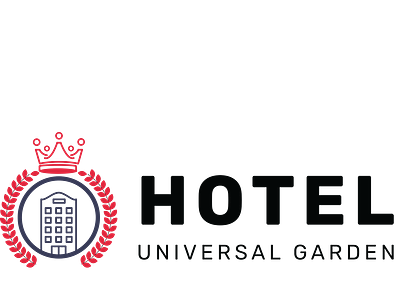 Hoteluniversalgarden flat icon logo typography