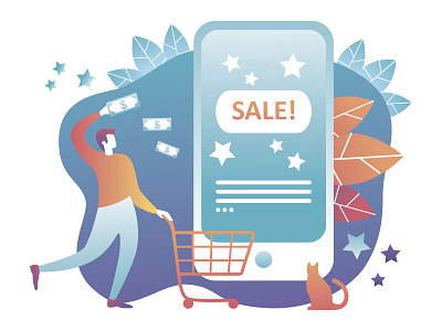 Sale cat man money online phone sale shopping