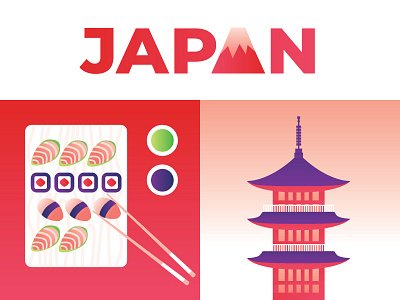 Japan building country culture design food illustration japan japanese food logo masterpiece traditional travel vector