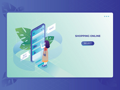 Online shopping choice girl illustration isometric isometry online online shopping people peoples phone phone app shop shop app smartphone