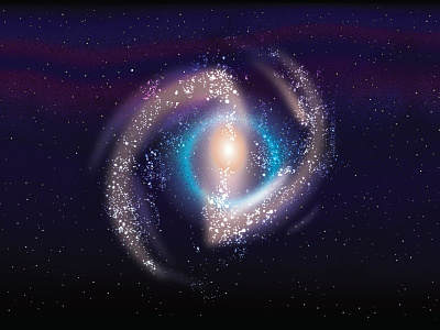 Barred spiral galaxy astrology blur bright flat galaxy gradient illustration science shine space spiral star system stars universe