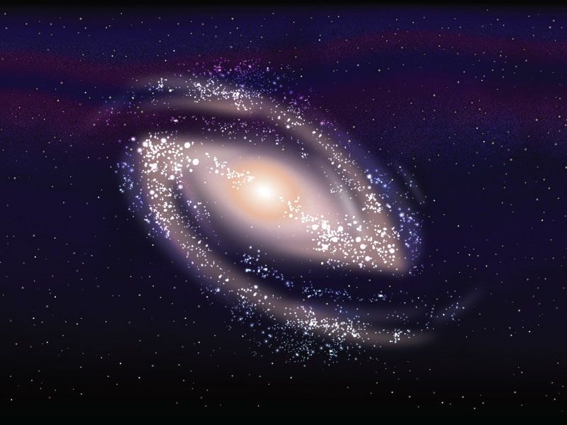 Barred spiral galaxy by Diana Dyak on Dribbble