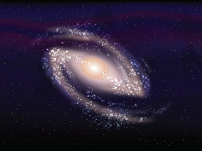 Barred spiral galaxy astrology blur bright flat galaxy gradient illustration shine space stars