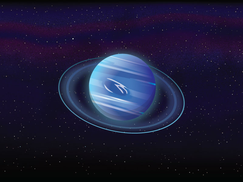 Neptune astronomy shine bright flat stars space planet neptune illustration