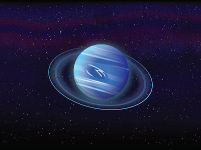Neptune astronomy bright flat illustration neptune planet shine space stars