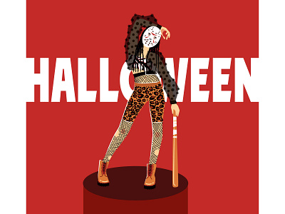 Halloween bat fashion flat girl halloween illustration illustrator mask people vector wild