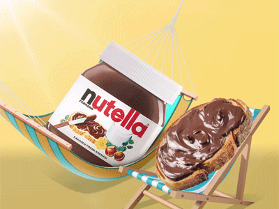 Nutella & Bread on Holiday Mode advertising animation art character community direction illustrations lovemark socialmedia summer
