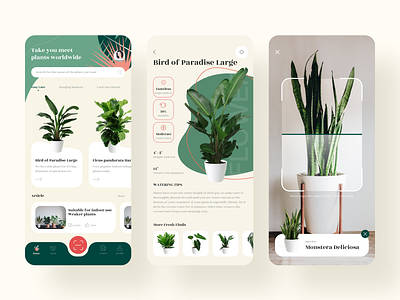 Identify Plants App app ar recognition ar recognition branding design illustration plant ui