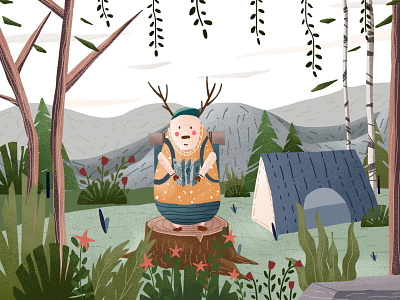 Forest adventure travel illustration animal forest plant travel 插图