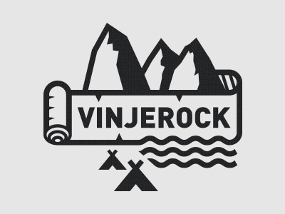 Vinjerock festival illustration logo map mountain water