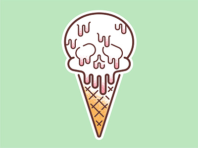 I Scream ice cream skull summer